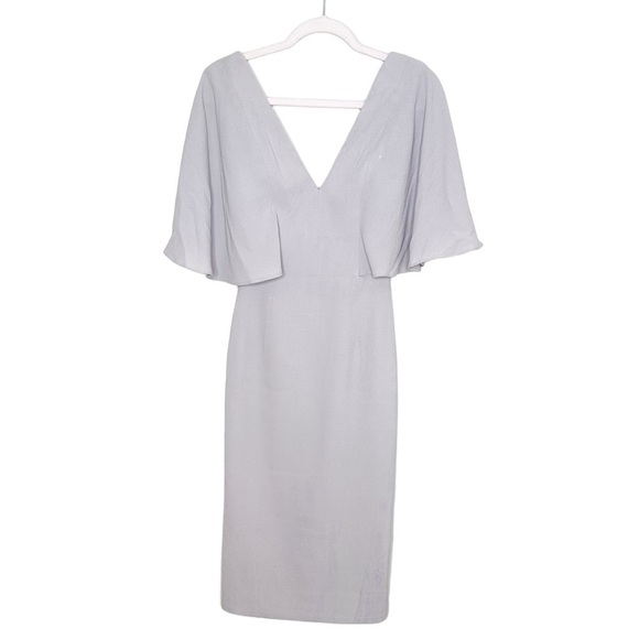 Dress the Population XS Louisa Flutter Sleeve Gray Dress Mini - Picture 1 of 8